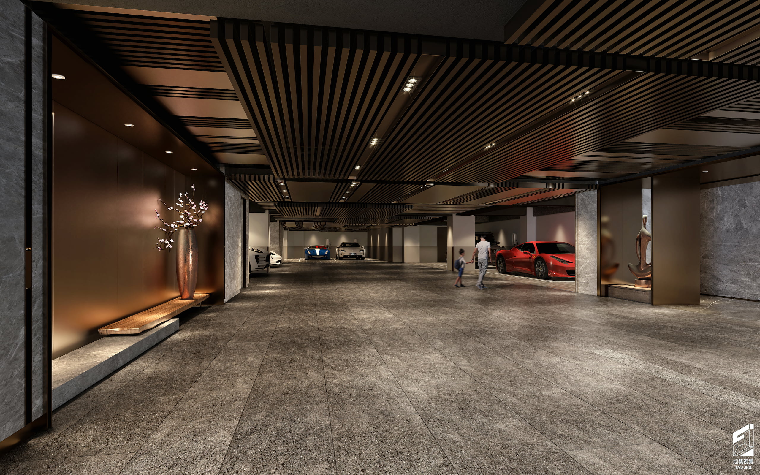 世達碧水岸 停車場｜室內公設設計與建築視覺化作品