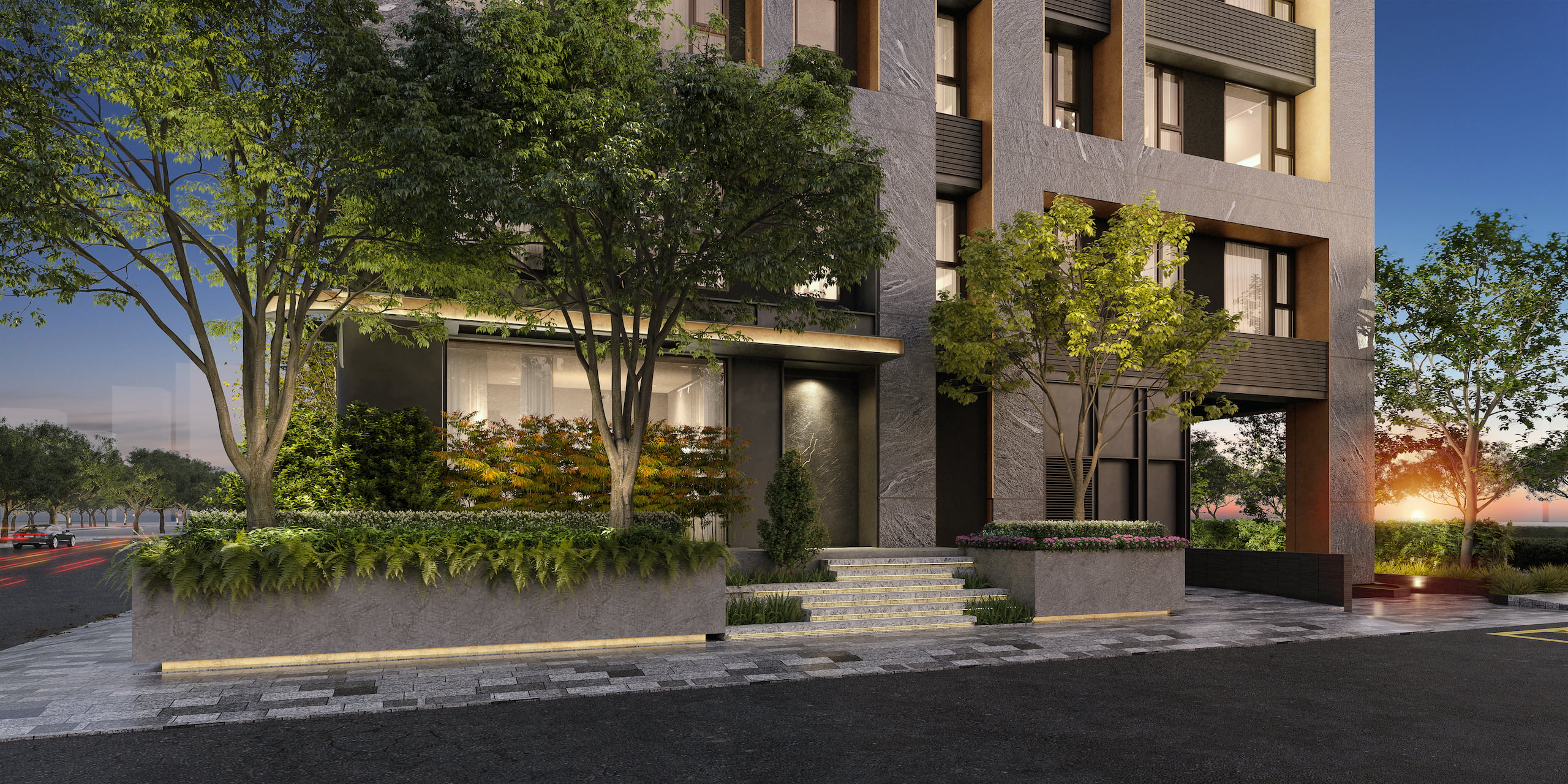 玉成大樹 1F景觀｜室內公設設計與建築視覺化作品