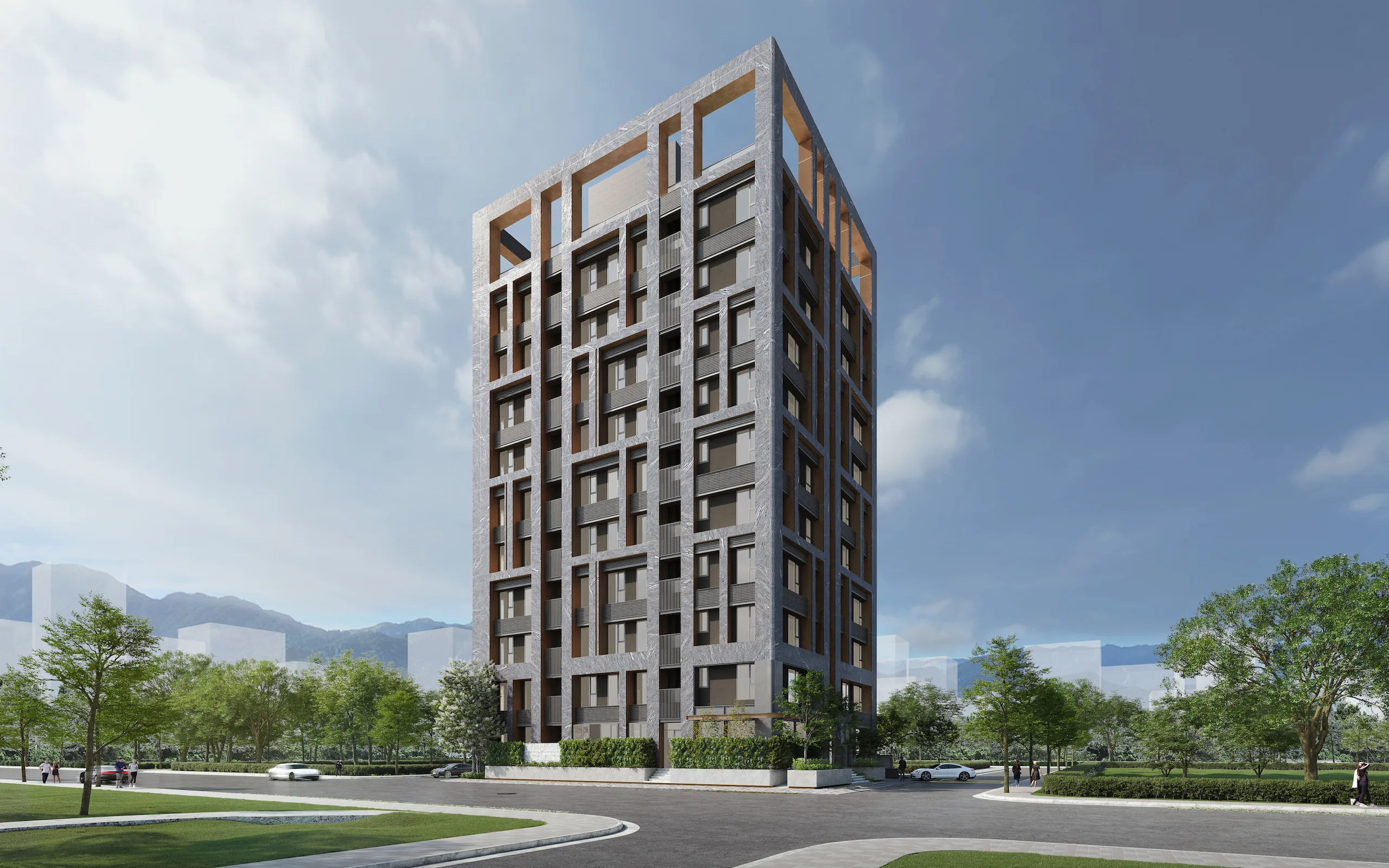 玉成大樹 A｜建築外觀透視圖與房地產建築視覺化作品