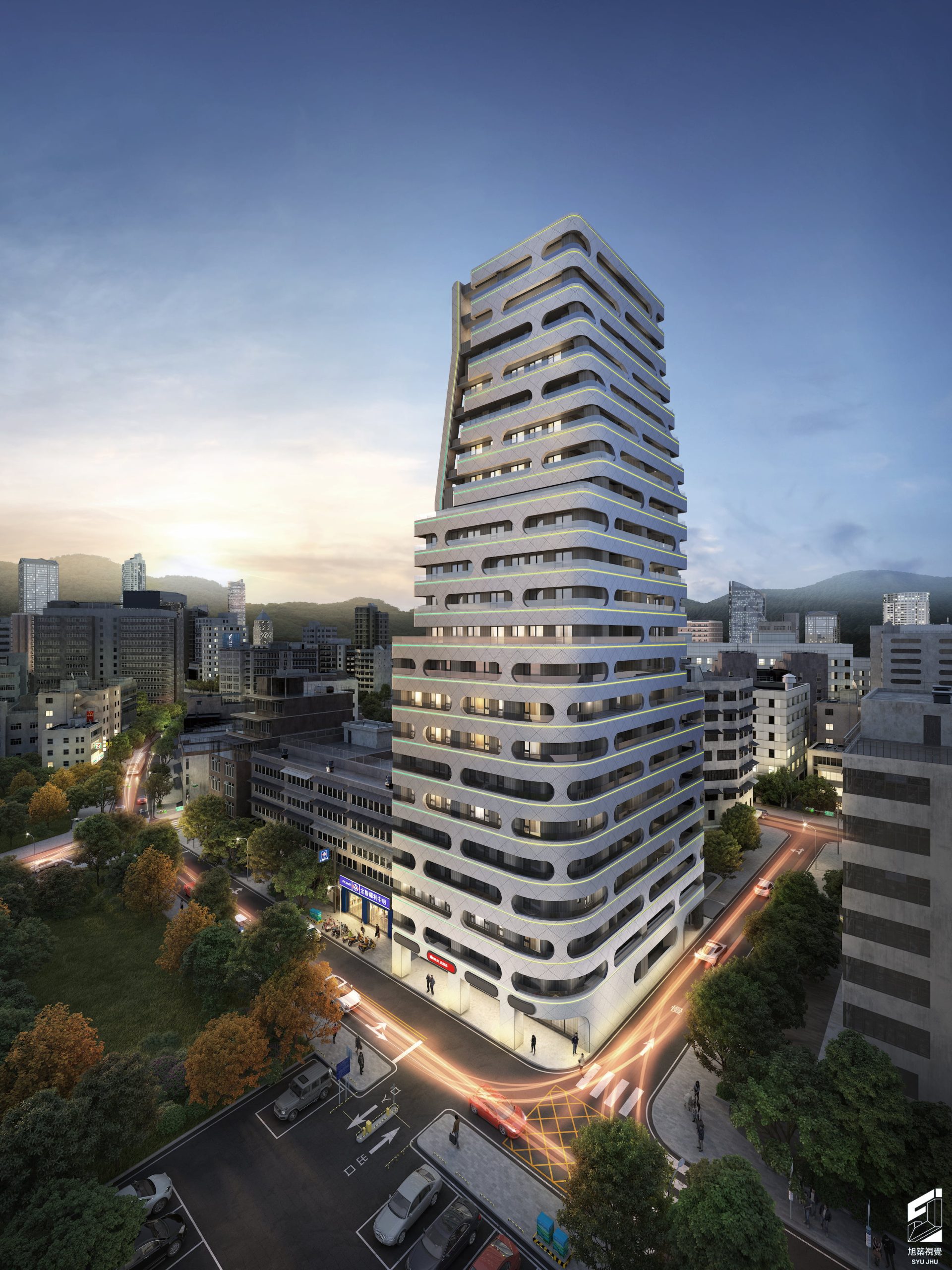 象山主人 A｜建築外觀透視圖與房地產建築視覺化作品